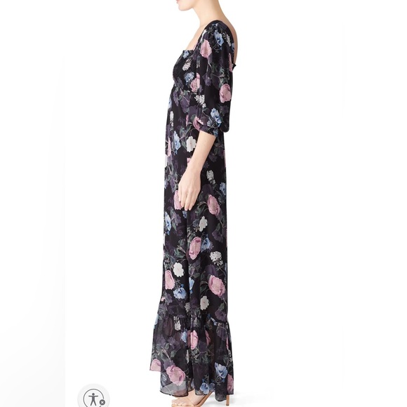 Nicholas Floral Silk Square Neck Maxi Dress size 6 - Picture 3 of 6